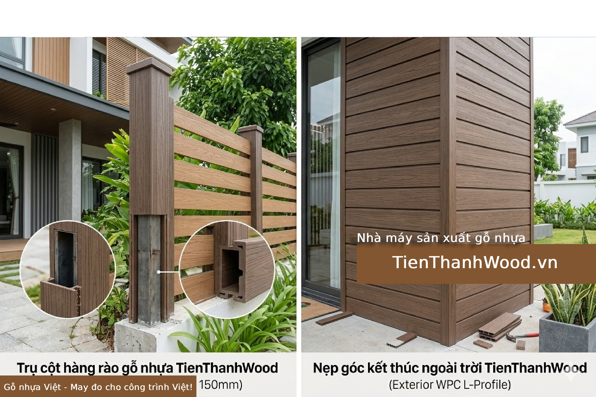 Trụ gỗ nhự ngoài trời